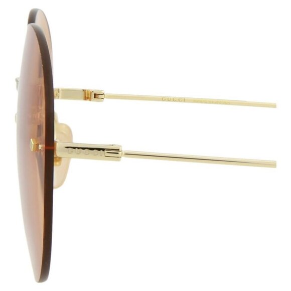 Gucci Womens Round/Oval Gold Gold Orange Fashion Designer Eyewear - Picture 4 of 4